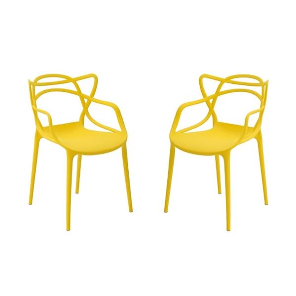 Kit com 2 Cadeiras Allegra Aviv Amarelo - Fratini