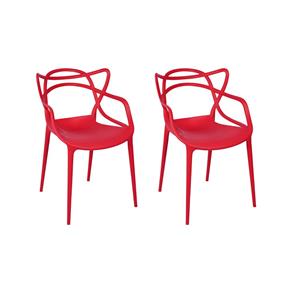 Kit com 2 Cadeiras Allegra Vermelha
