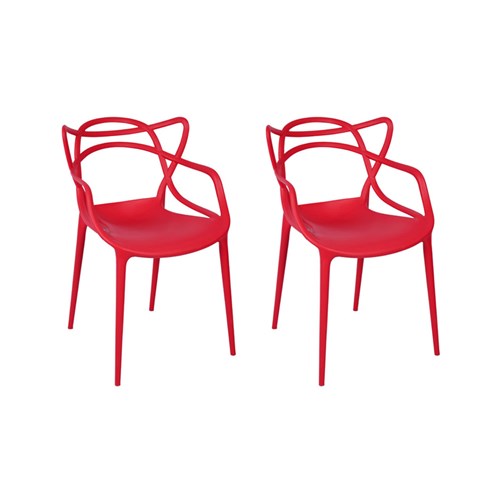 Kit com 2 Cadeiras Allegra Vermelha