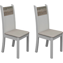 Tudo sobre 'Kit com 2 Cadeiras Luna Suede Pérola/Branco BP/Savana - Madesa'