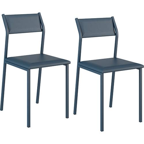 Tamanhos, Medidas e Dimensões do produto Kit com 2 Cadeiras Sofia Azul Noturno - Carraro