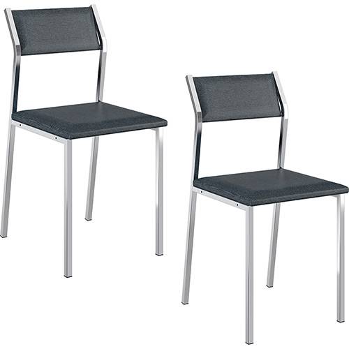 Tamanhos, Medidas e Dimensões do produto Kit com 2 Cadeiras Sofia Cromada Napa Jeans - Carraro