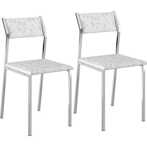 Tudo sobre 'Kit com 2 Cadeiras Sofia Cromada Tecido Fantasia Branco - Carraro'