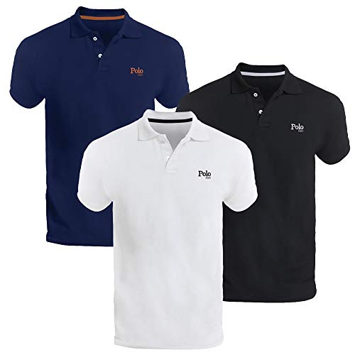 Kit com 3 Camisas, Polo Match, Masculino, Preto, M