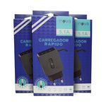 Kit com 3 Carregador de Celular Turbo J6 J7 J8 S6 S7 5.1a V8 3 Saídas Usb Inova