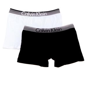 Kit com 2 Cuecas Boxer PKM01 Calvin Klein - Tamanho G - Branco/Preto