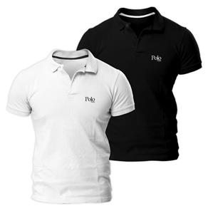 Kit com Duas Camisas Polo Piquet Regular Fit - Polo Match - GG - PRETO
