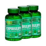 Kit com 3 Espirulife Spirulina 500mg - Unilife - 120 Cápsulas