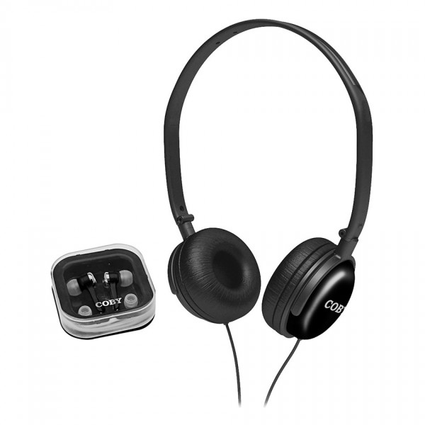 Kit com 2 Fones de Ouvido (headphone + Earphone) Prata - CV140 - Coby