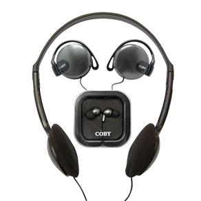 Kit com 3 Fones: Headphone, Auricular e Earphone - CV324 - Coby