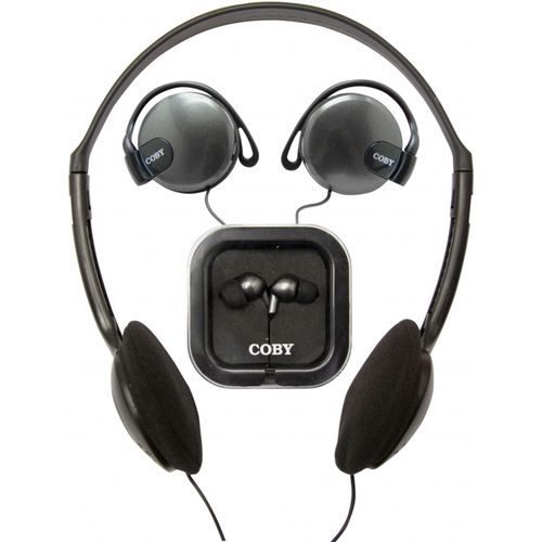 Kit com 3 Fones: Headphone + Auricular + Earphone - Coby Cv324