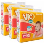 Kit com 3 Fraldas Capricho Vic Baby G Atacado com 240 Unid.