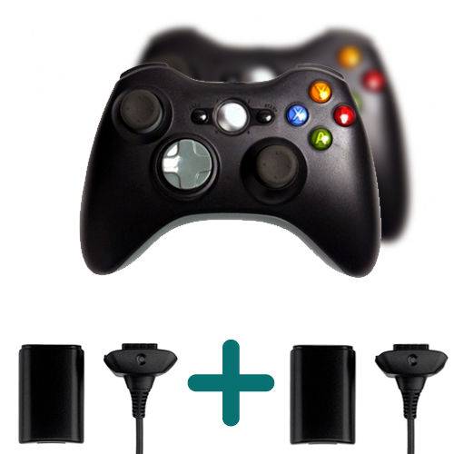 Tudo sobre 'Kit com 2 Joystick Controle Wireless Compativel Xbox 360 Knup + 2 Baterias para Xbox 360'