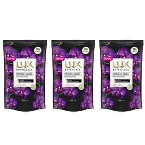 Kit com 3 Lux Orquídea Negra Sabonete Líquido Suave Refil 200ml