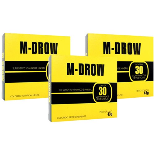 Kit com 3 M-Drow - 30 Comprimidos Revestidos - Intlab