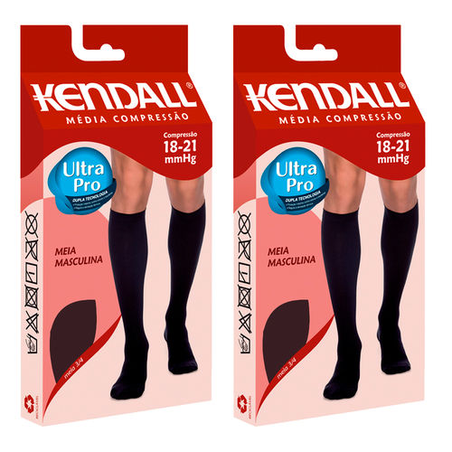 Kit com 2 Meias 3/4 Kendall Média Compressão Masculina