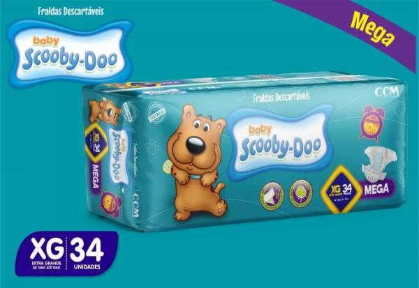 Kit com 3 Pacotes Fraldas Scooby-doo Mega Tam XG com 102 Unidades - Scooby-doo Baby