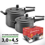 Kit com 2 Panelas de Pressão Antiaderente 3,0litros + 4,5 Litros - Certificação a Inmetro