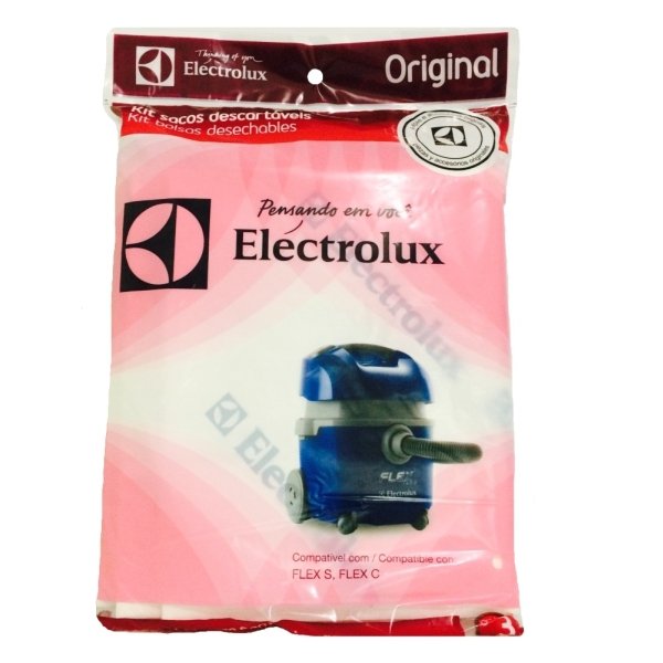 Kit com 3 Sacos Descartáveis Electrolux para Aspirador de Pó Modelos Flex S e Flex C