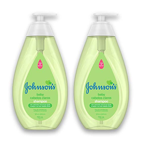 Kit com 2 Shampoos JOHNSON'S Baby Cabelos Claros 750ml