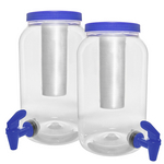 Kit Com 2 - Suqueira Com Porta Gelo Dispenser Para 3,6 Litros - Tampa E Torneira Azul