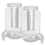 Kit Com 2 - Suqueira Com Porta Gelo Dispenser Para 3,6 Litros - Tampa E Torneira Branca