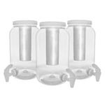 Kit Com 3 - Suqueira Com Porta Gelo Dispenser Para 3,6 Litros - Tampa E Torneira Branca