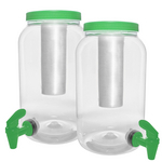 Kit Com 2 - Suqueira Com Porta Gelo Dispenser Para 3,6 Litros - Tampa E Torneira Verde