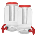 Kit Com 2 - Suqueira Com Porta Gelo Dispenser Para 3,6 Litros - Tampa E Torneira Vermelho