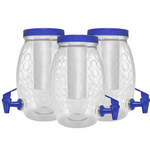 Kit Com 3 - Suqueira Com Porta Gelo Dispenser Para 3 Litros - Tampa E Torneira Azul