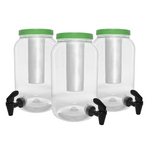 Kit Com 3 - Suqueira Com Porta Gelo Torneira E Dispenser Para 3,6 Litros - Tampa Verde