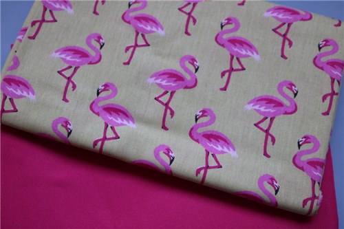 Kit com 2 Tecidos - Flamingo Rosa com Pink