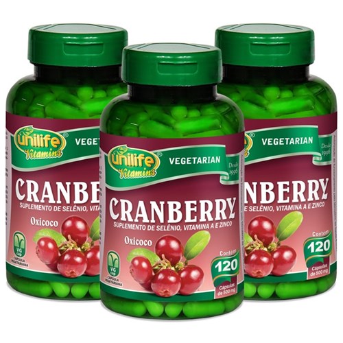 Kit com 3 Unidades de Cranberry com 360 Cápsulas