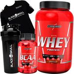 -kit Combo Suplementos - Nutri Whey Protein + Bcaa 90 Caps + Camisa Bope + Coqueteleira Black-