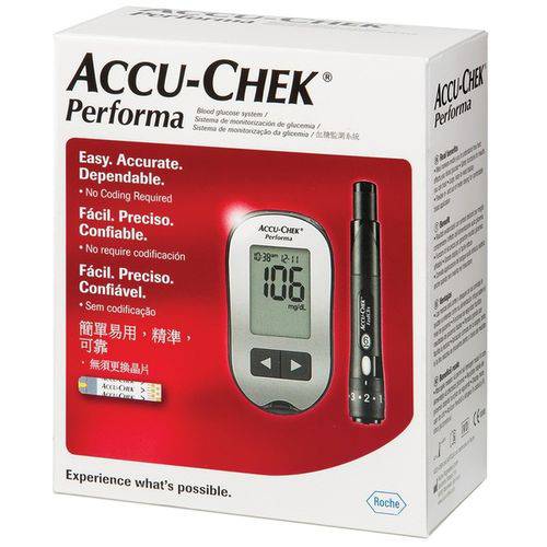 Tudo sobre 'Kit Completo Aparelho Monitor de Glicemia Accu-chek Performa'