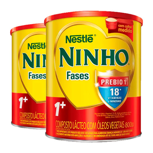 Kit Composto Lácteo Nestlé Ninho Fases 1+ 800g 2 Latas