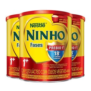 Kit Composto Lácteo Nestlé Ninho Fases 1+ 800g 3 Uniades