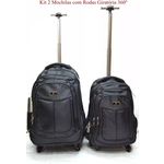 Kit Conjunto Mochila Mala Viagem Rodinhas 360° 4 Rodas