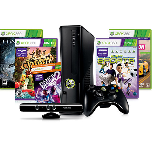 Tudo sobre 'Kit Console Oficial Xbox 360 250GB com Kinect + 5 Super Jogos + 1 Mês de Assinatura Xbox LIVE Gold'