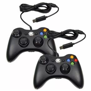 Kit 2 Controle Xbox 360 Computador Pc com Fio Joystick Feir