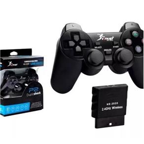 Kit 2 Controles Playstation 2 PS2 Sem Fio Preto