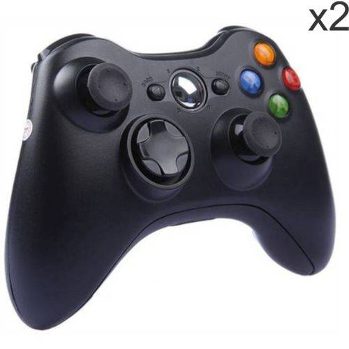 Kit 2 Controles Sem Fio para Xbox 360 Slim / Fat Joystick
