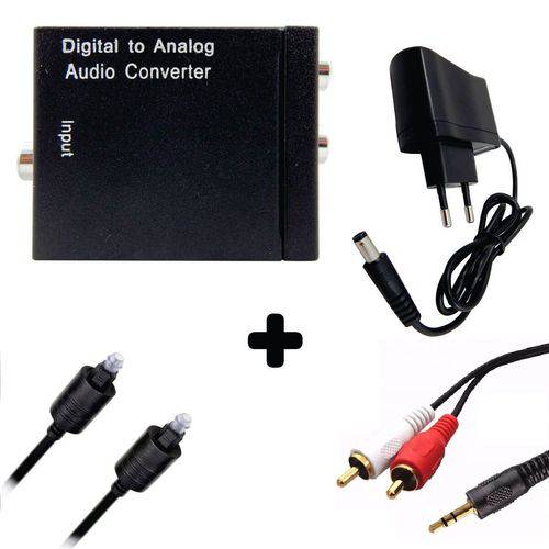 Tudo sobre 'Kit Conversor Áudio Digital P/ Rca + Cabo Óptico Toslink 1,5 Mts + Cabo Áudio Rca X P2'