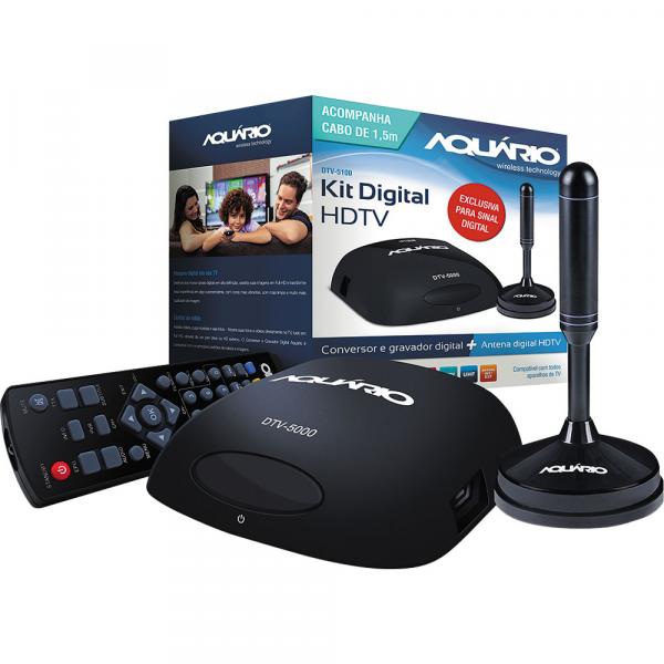 Kit Conversor Digital com HDMI e Antena Interna Aquário HDTV DTV-5100