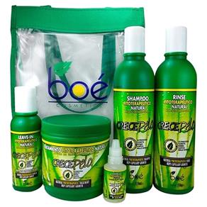 Kit Cosmeticos Boe Pack(Shampoo/Condic/Mascara/Leave/Ampola com 5 Produtos Crece Pelo