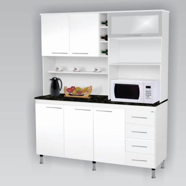 Kit Cozinha 1,60 Ideal Branco / Branco - Moveispar