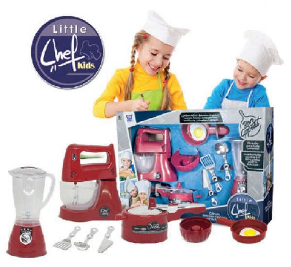 Kit Cozinha Chef Kids Little com 9 Peças, Batedeira e Acessórios - Ref. 5301 - Zuca Toys