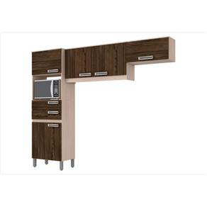 Kit Cozinha Compacta 07 Portas BE107 - Briz - Marrom