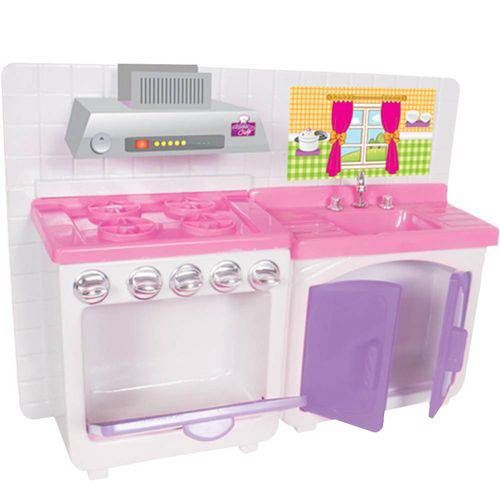 Kit Cozinha Cristal Fogão Branco/rosa 223 - Lua de Cristal