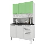 Kit Cozinha I3g2 120 Regina 6 Portas 2 Gavetas Branco/Verde Claro Itatiaia